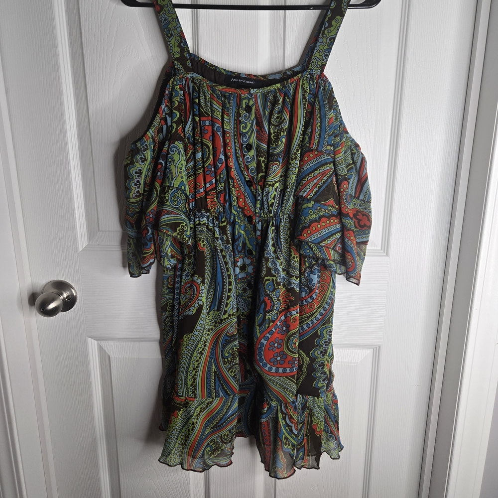 Ashley Stewart Multicolor Off-Shoulder Dress